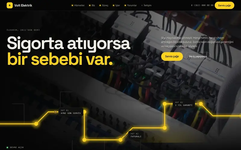 Volt Elektrik sitesinin ana sayfası